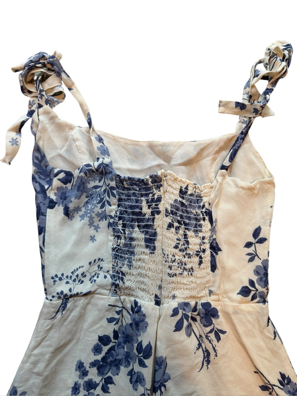 Reformation Annabell Bow-Detailed Floral-Print Georgette Mini Dress - Picture 6 of 11